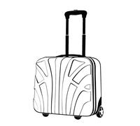 SUITLINE - Valise trolley pour ordinateur portable 2 roulettes, valise de bord avion Underseater Valise pilote Businesstrolley Hardcase Carry-On Hand Luggage ABS, TSA, 38 cm,Argent