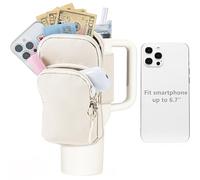 SUITMAT Pochette pour bouteille d'eau pour gobelet Stanley Quencher H2.0 FlowState, grande pochette pour accessoires de tasse Stanley, sac à dos avec plusieurs poches pour téléphone, cartes, clés (sac