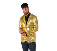 Suitmeister Blazer pour Hommes - Veste De Costume à Paillettes Brillantes pour Noël, Réveillon du Nouvel an - Doré