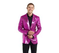 Suitmeister Blazer Rose pour Hommes - Noël, Nouvel an - Veste de Costume à Paillettes - Rose