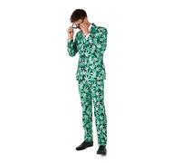 Suitmeister Costume drôle pour homme - Tenue imprimée cannabis - Coupe ajustée - Vert