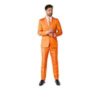 Suitmeister Costumes Unis de Couleur Unie pour Homme - Comprend Une Veste, Un Pantalon et Une Cravate, Orange uni, XL