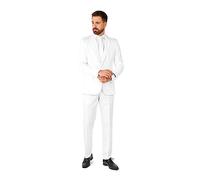 Suitmeister Homme Ensemble de Pantalon de Costume d'affaires, Blanc uni