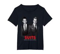 Suits Harvey Specter & Mike Ross T-Shirt, Femme Grandes Tailles, Noir, 2X