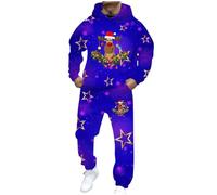 Suits pour Homme Moderne Ensemble élégant et Confortable en Polaire Chaude - Tenue Deux pièces Polyvalente pour Temps Froid Parfait pour Quotidien et Loisirs (Blue, XXXXXL)