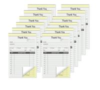 suituts Lot de 12 carnets de reçus de remerciement, 8,9 x 14,9 cm, carnet de factures en double, carnet de commandes sans carbone en 2 parties, carnet de reçus pour petite entreprise, 50 ensembles par