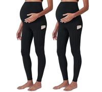 SUIUOI 2 PCS Stretch Legging Grossesse Maternité,Confortablement Taille Haute Pantalon de maternité Sports et Loisirs Confortable Legging Vêtements Grossesse Opaque