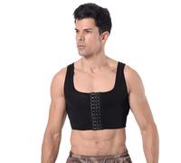SUIUOI Homme Body Shaper Binder de Poitrine Compression Plate, Cacher la Gynécomastie Pull de Compression Minceur Sous-Vêtement de Poitrine, Corset Débardeurs Sous-Vêtements Shapewear Chemise de Sport
