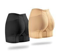 SUIUOI Lot de 2 hanches sans couture pour femme,Coussinets de hanche amovibles pour lève-hanche rembourrés Shapewear Body Shaper Sous-vêtements, Butt Lifter Tummy Control Sous-vêtements Respiran
