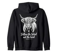 Suivez la Parole, Pas Le Troupeau, Verset biblique de la Vache chrétienne Sweat à Capuche