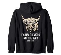 Suivez la Parole, Pas Le Troupeau, Verset biblique de la Vache chrétienne Sweat à Capuche