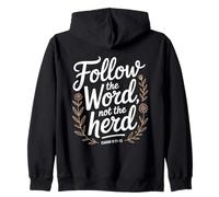 Suivez la Parole, Pas Le Troupeau, Verset biblique de la Vache chrétienne Sweat à Capuche