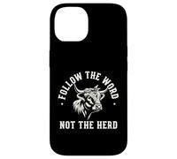Suivez The Word Not Herd Highland Cow Spirit Coque pour iPhone 14