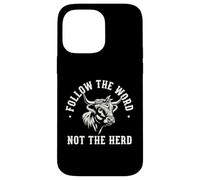 Suivez The Word Not Herd Highland Cow Spirit Coque pour iPhone 14 Pro Max