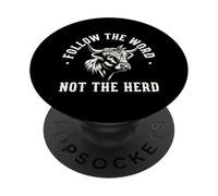 Suivez The Word Not Herd Highland Cow Spirit PopSockets PopGrip Adhésif