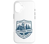 Suivez Toujours Le Code du Plein air | Retro Scouting | Durabilité Coque pour iPhone 16