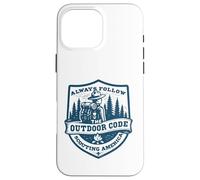 Suivez Toujours Le Code du Plein air | Retro Scouting | Durabilité Coque pour iPhone 16 Pro Max
