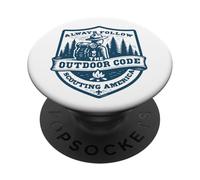 Suivez Toujours Le Code du Plein air | Retro Scouting | Durabilité PopSockets PopGrip Adhésif
