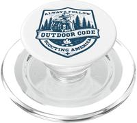 Suivez Toujours Le Code du Plein air | Retro Scouting | Durabilité PopSockets PopGrip pour MagSafe