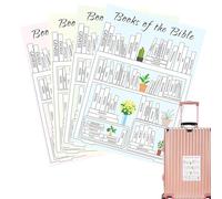 Suivi de lecture de la Bible - 4 traqueurs de lecture de la Bible chrétienne, autocollant de tableau de bord pour homme et femme