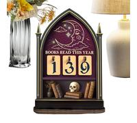 Suivi de lecture de livres - Affichage de la lune et des étoiles en bois, objectif de cette année, organisateur de décoration de bureau, lecteur d'enseignant, utilisation livre, salon, chambre à