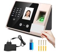 Suivi du temps 4 en 1 pour les petites entreprises - Appareil de suivi du temps innovant avec reconnaissance faciale, empreinte digitale, mot de passe et cartes d'identité, machine de présence pour
