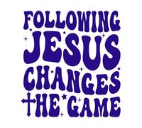 Suivre Jésus change la maquette d'impression graphique du jeu Peintures murales et stickers muraux en vinyle 54.6x58.5cm Fourni avec un kit de film de transfert Bleu foncé