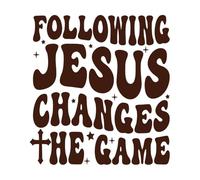 Suivre Jésus change la maquette d'impression graphique du jeu Stickers lettrage 54.6x58.5cm Étanche Café