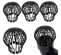 Suiwki Lot de 4 Crapaudines pour Gouttière Protections de Gouttière 14.5 * 11cm(diamètre x hauteur), Filtre À Gouttière pour Maison Avant Toit Fossé Égout Tuyau De Descente, noir, plastique