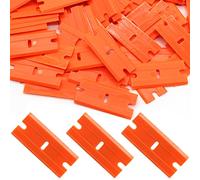 Suiwotin Lot de 100 lames de rasoir en plastique à double tranchant pour grattoir de rasoir en plastique pour décalcomanies, étiquettes adhésives, autocollants et nettoyage