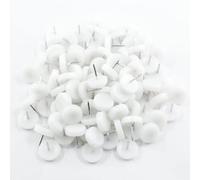 Suiwotin Lot de 100 patins ronds en nylon pour meubles - 18 mm - Faciles à déplacer - Anti-rayures - Blanc