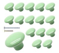 Suiwotin Lot de 16 boutons d'armoire en céramique verte - Poignées de tiroir décoratives pour placard, placard, meuble (taille L)