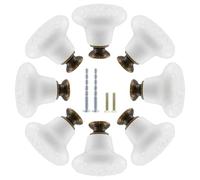 suiwotin Lot de 16 boutons de placard de cuisine vintage en céramique blanche - Boutons de commode rétro en céramique - Poignées de tiroir décoratives pour placard, placard, placard, porte de meubles