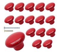 suiwotin Lot de 16 boutons ronds en céramique rouge pour placard, placard, porte de meubles (taille L)