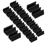 Suiwotin Lot de 24 housses de pieds de chaise rectangulaires de 14 mm, protections antidérapantes en plastique pour pieds de tabouret, traîneau (noir)