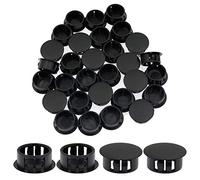 Suiwotin Lot de 30 bouchons de trou en plastique Noir 19 mm