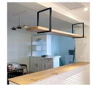 Suixtil Rangement Suspendu Cuisine Étagères de Plafond Étagère Suspendue en Bois Massif Rangement for loft Cuisine Armoire Murale métal