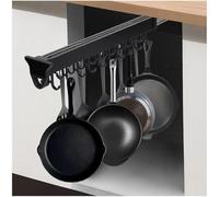 Suixtil Support à casseroles Suspendu avec Crochets for armoires, Support à casseroles réglable et rétractable avec Rails coulissants for Cuisine/Placard/Placard, capacité de Charge 35 kg(56CM/22IN)