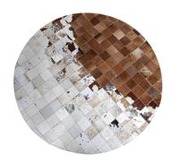 Suixtil Tapis en Peau de Vache Doux et Circulaire, insonorisant, Grand Format, Style Patchwork Vintage, idéal for Le Salon(Diameter-100cm)