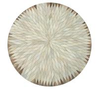 Suixtil Tapis en Peau de Vache Doux et Naturel, Rond, Artisanal, insonorisant, Design de Bureau, Patchwork Vintage en Peau de Vache, Grand Tapis Fait Main en Peau de Vache for Salon(Diameter150cm)