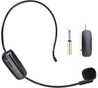 SUJAHHUJIQ UHF Microphone sans fil 2 en 1 pour amplificateur de voix, guide touristique, enseignement, fitness, système de sonorisation