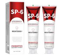 SUJEBKC 2pcs sp-6 dentifrices ultra blanchissants,haleine fraîche,blanchiment des dents,dentifrice super probiotique-6 avec 6 probiotiques oalance force du microbiote buccal