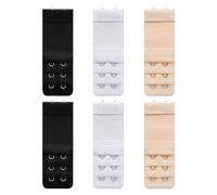 SUJEBKC 6 Pièces Extensions De Soutien-Gorge,Extensions De Soutien-Gorge à Crochets,Souples Et Confortables,3 Rangées x 2 Crochets,3 Couleurs