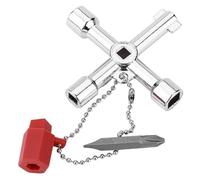 SUJEBKC Clé Multifonction 4 Façons Universal Triangle - Ronde Triangulaire Carrée pour Ascenseurs, Compteurs d'eau, Vannes, Gaz et Électricité