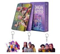 SUJEBKC Coffret collector K -Pop-Anime-Sammler-Set Mini-Karten, avec 3 porte-clés en acrylique représentant des personnages, collection de cartes photo (B)