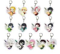 SUJEBRAN 13 Pièces Ghost Slayer Figurine Porte Clef Ghost Slayer Accessoires Cos Anime Jouet Keychain Merch