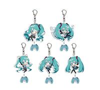 SUJEBRAN HatsuneMiku Figurine Porte Clef Accessoires Cosplay Jouet Project RuiSekai HatsuneMiku Deco Keychain 5 Set