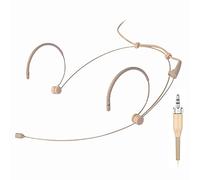 Sujeetec Casque micro discret autour du cou pour émetteur sans fil Sennheiser G1 G2 G3, idéal pour les conférences, les spectacles en direct, le théâtre, les podcasts - Beige