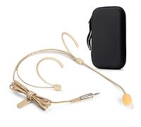 Sujeetec Microphone Serre-tête Microphone de tête Tour d'oreille à condensateur unidirectionnel de 3,5 mm pour émetteur sans Fil d'amplificateur de Voix de caméra PC
