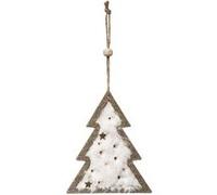 Sujet de NoÃ«l Sapin Fourrure 21cm Blanc Blanc